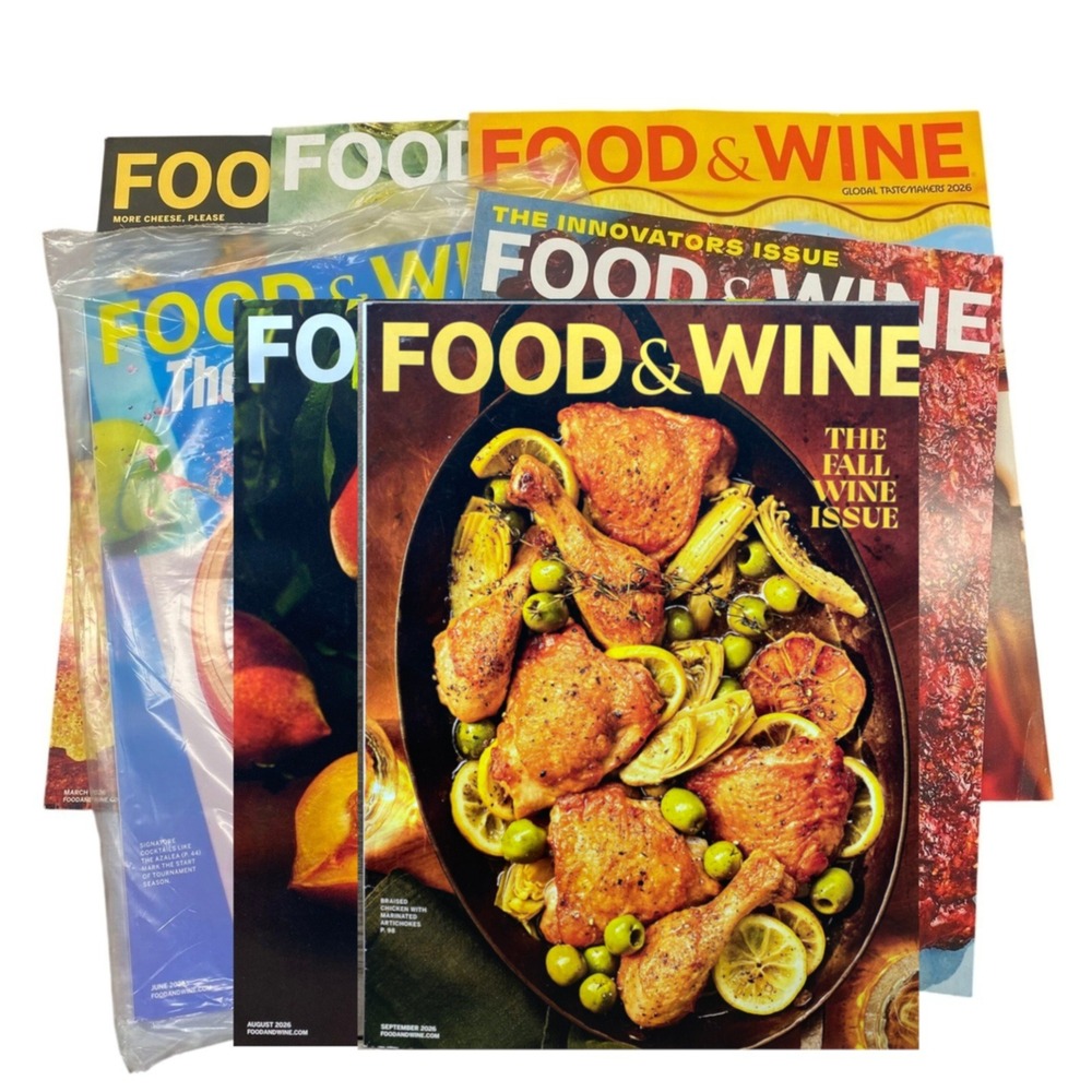 Food & Wine Magazine Bundle Lot of 8 Feb - Sept 2026 Gourmet Cooking Recipe